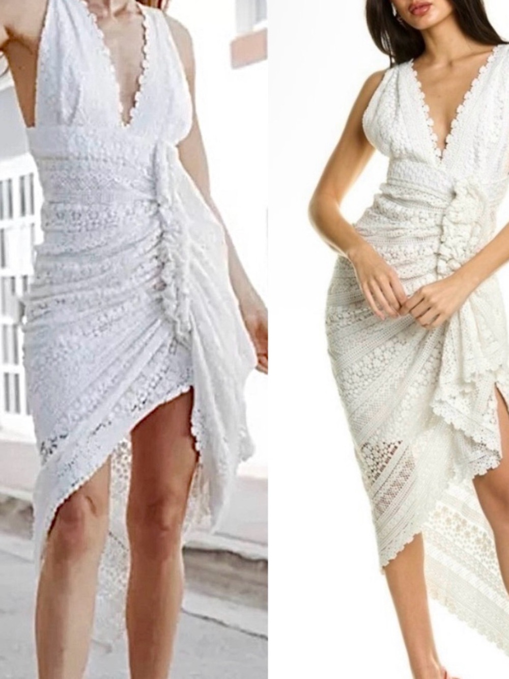 Just BEE Queen Tulum Ruched Crochet Midi Dress size Medium.